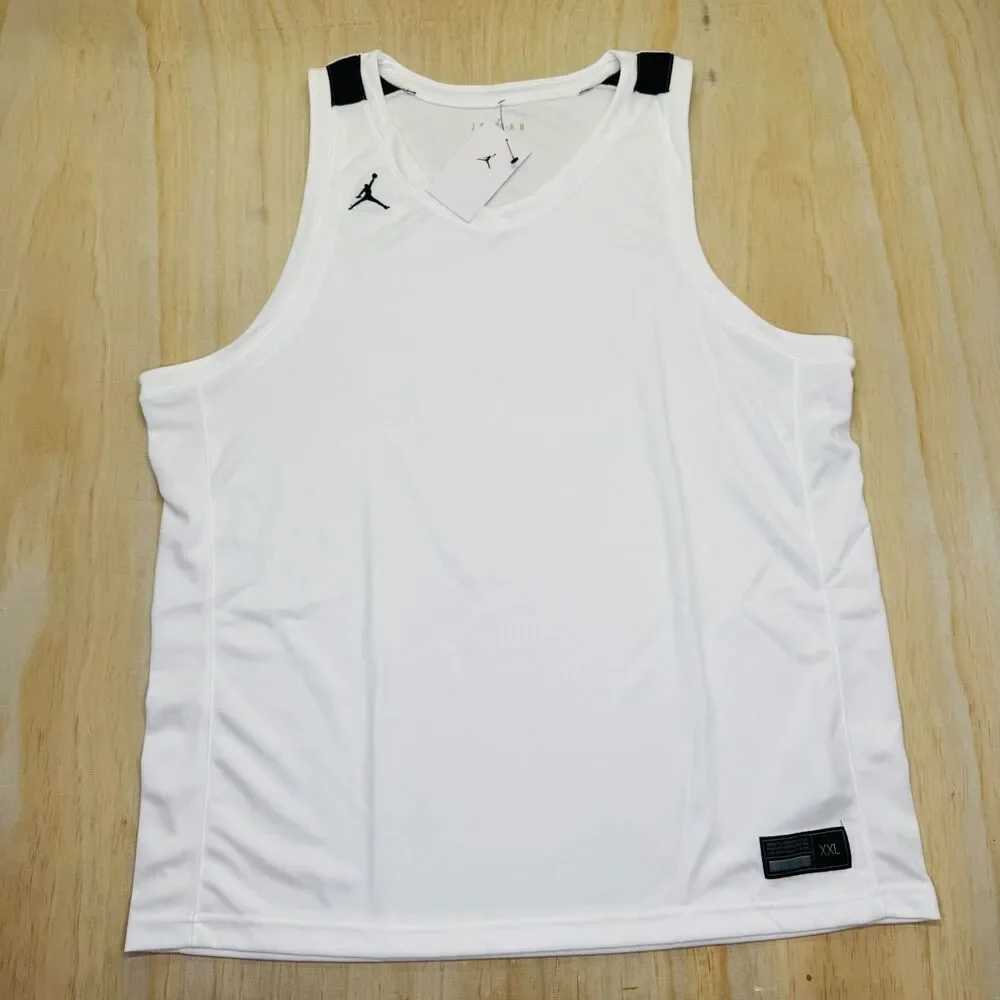 NEW Jordan Overtime Basketball Jersey White Black Mens Size 2XL FQ5296-106